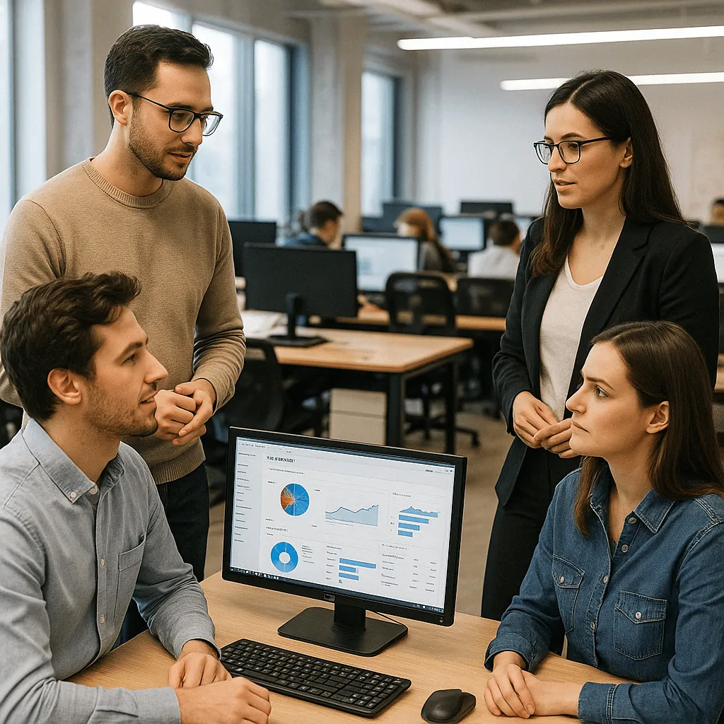 Persone che analizzano i dati SEO al computer