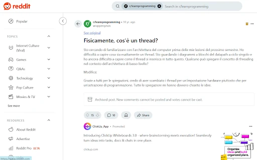 Thread di Reddit nei risultati di ricerca di Google