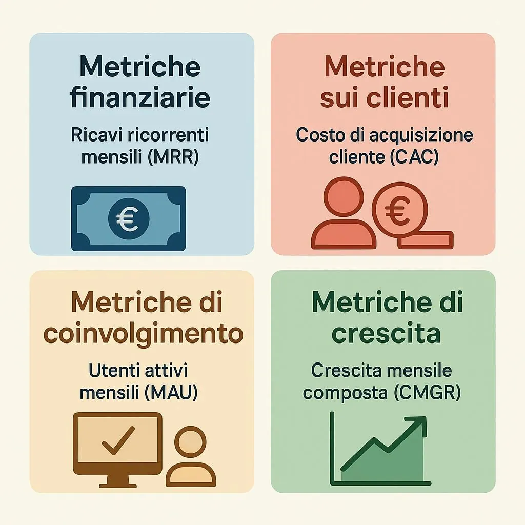 Infografica delle metriche di una startup