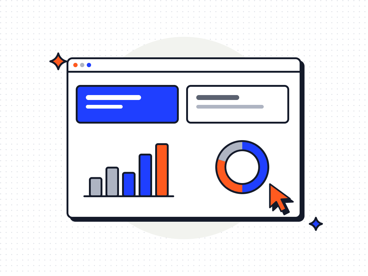 Dashboard con grafici a barre e ad anello: le metriche di marketing tenute sotto controllo